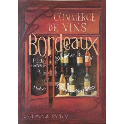Affichette "Bordeaux wine shop"