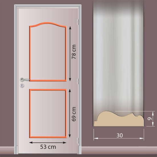 Moulures Assemblées 2 panneaux doucines P54