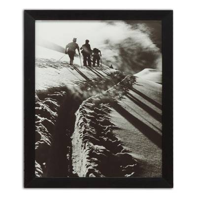 Cadre Manhattan noir mat "Marcheurs dans la neige "