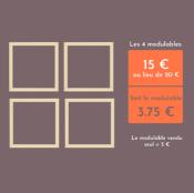 Lot de 4 modulables - grand carré vague