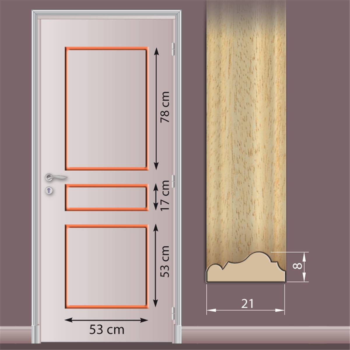 Kit de moulure  3 panneaux droits Decoratis fr