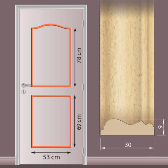 Moulures Assemblées 2 panneaux doucines P54