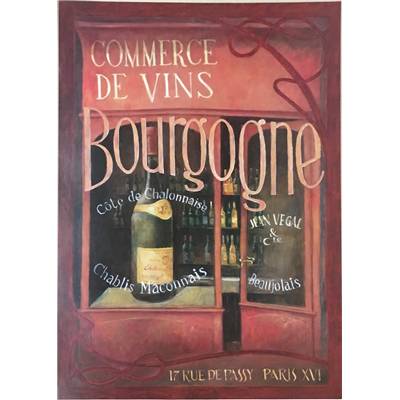 Affichette "Bourgogne wine shop"
