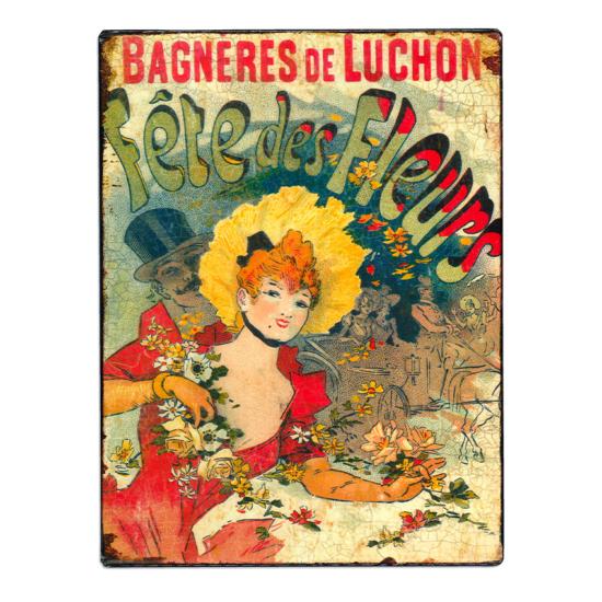 Plaque métal "Bagnères de Luchon - Fête des fleurs"