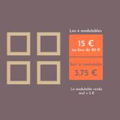Lot de 4 Modulables petit carré vague