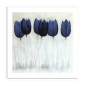 Affiche 6 tulipes bleues