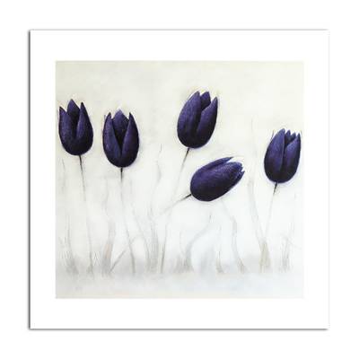 Affiche 5 Tulipes bleues